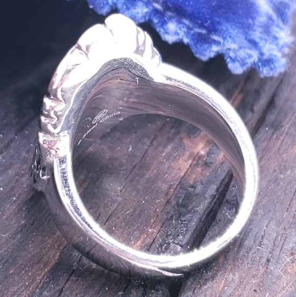 Stainless Filigree Cigar Band Knuckle Ring - Picture 3 of 9